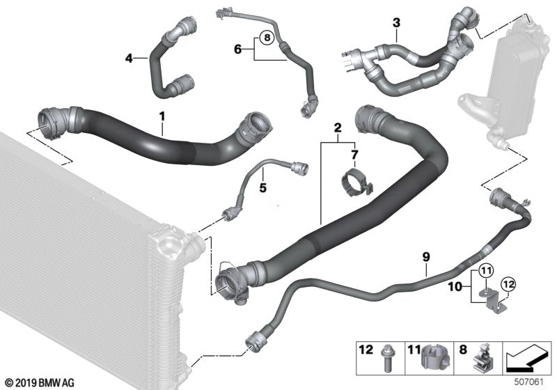 Genuine BMW 17128632286 G02 G01 G31 Bracket, Coolant Hose (Inc. X3 20dX & X4) | ML Performance EU EU Car Parts
