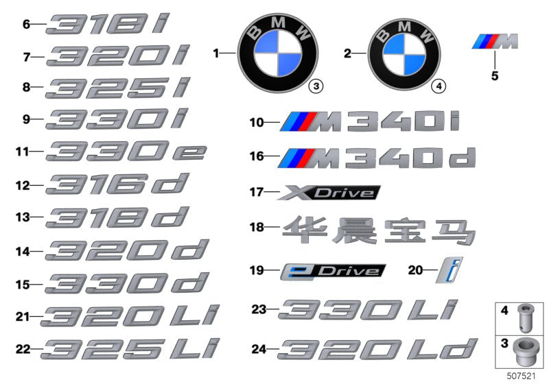 Genuine BMW 51147494320 G20 G21 Label 330I (Inc. 330i & 330iX) | ML Performance EU EU Car Parts