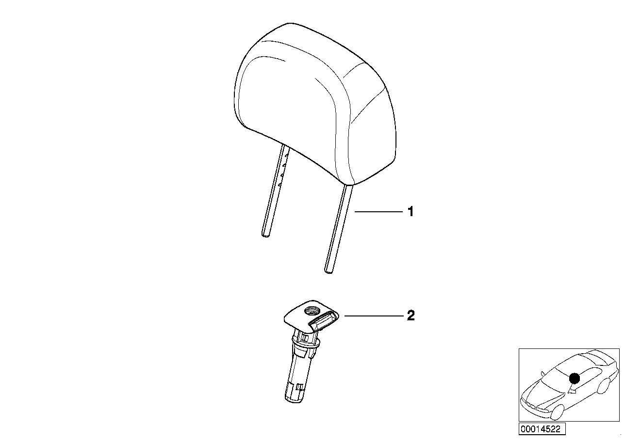 Genuine BMW 52107047007 E46 Head Rest Cloth ANTHRAZIT (Inc. 328i, 325xi & 330i) | ML Performance EU EU Car Parts
