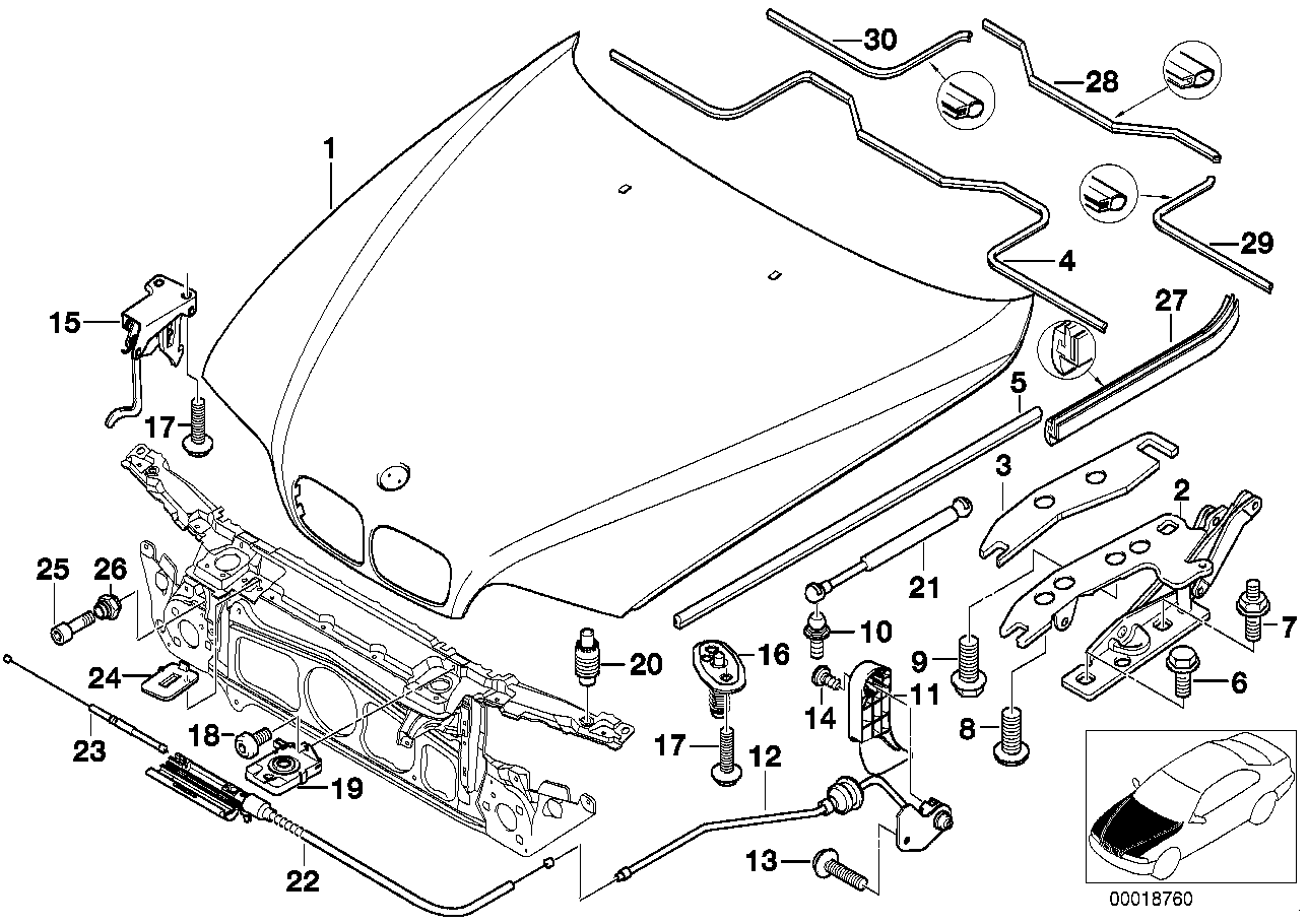 Genuine BMW 51238226620 E39 E38 Bowden Cable Lever (Inc. 750iL, M5 & 530d) | ML Performance EU EU Car Parts