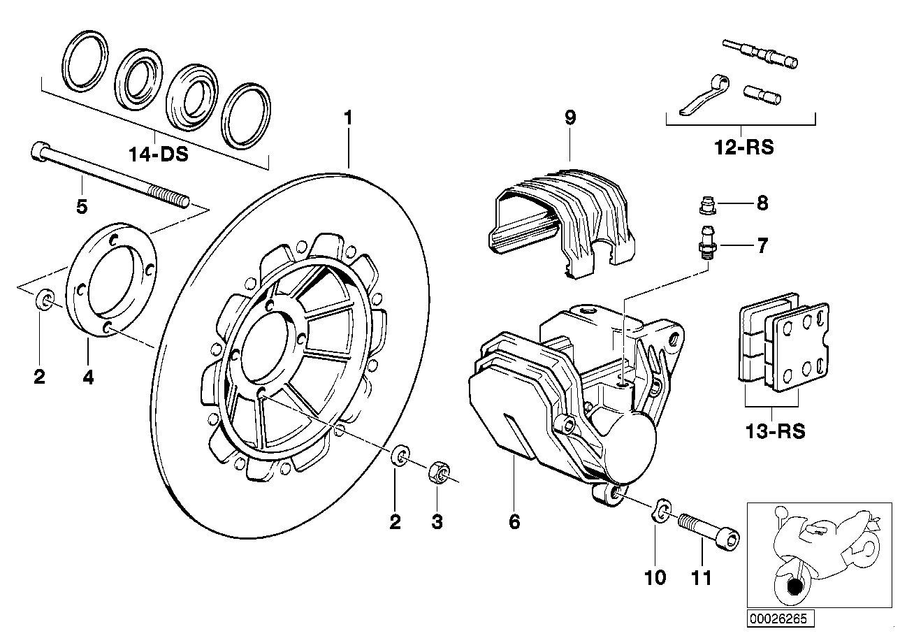 Genuine BMW 34112311198 Brake Rotor, Black, Right (Inc. R 80 GS, R 100 R & R 100 GS) | ML Performance EU EU Car Parts