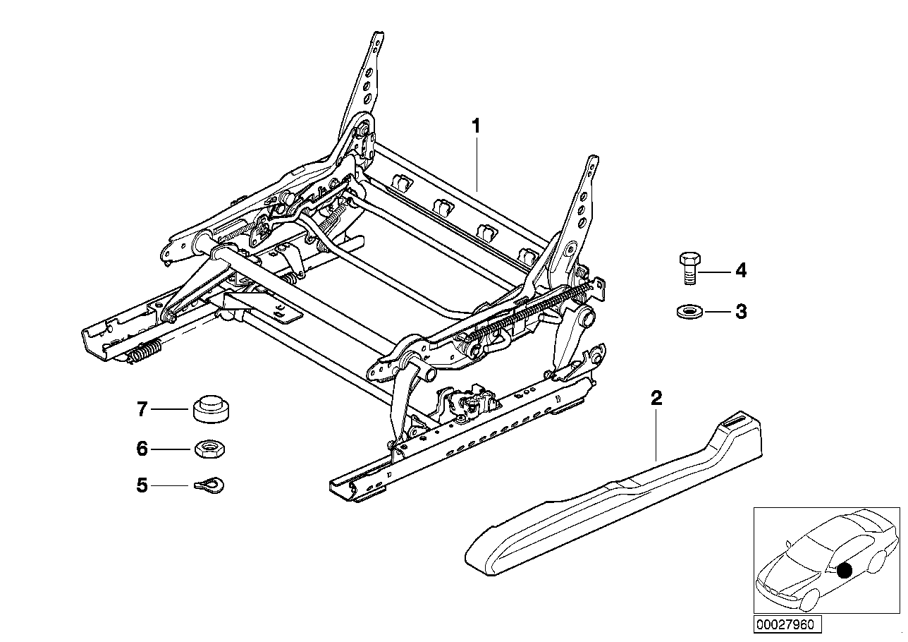 Genuine BMW 52108226268 E46 E53 E83 Seat Mechanism Right (Inc. X5 3.0d, X3 2.5si & 316i 1.9) | ML Performance EU EU Car Parts