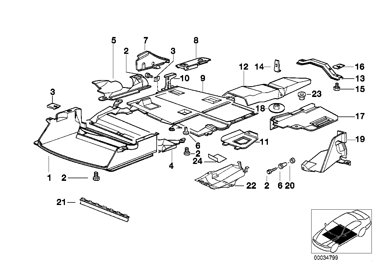 Genuine BMW 51718194500 E36 Underfloor Coating Center (Inc. 318ti, 325tds & 318tds) | ML Performance EU EU Car Parts