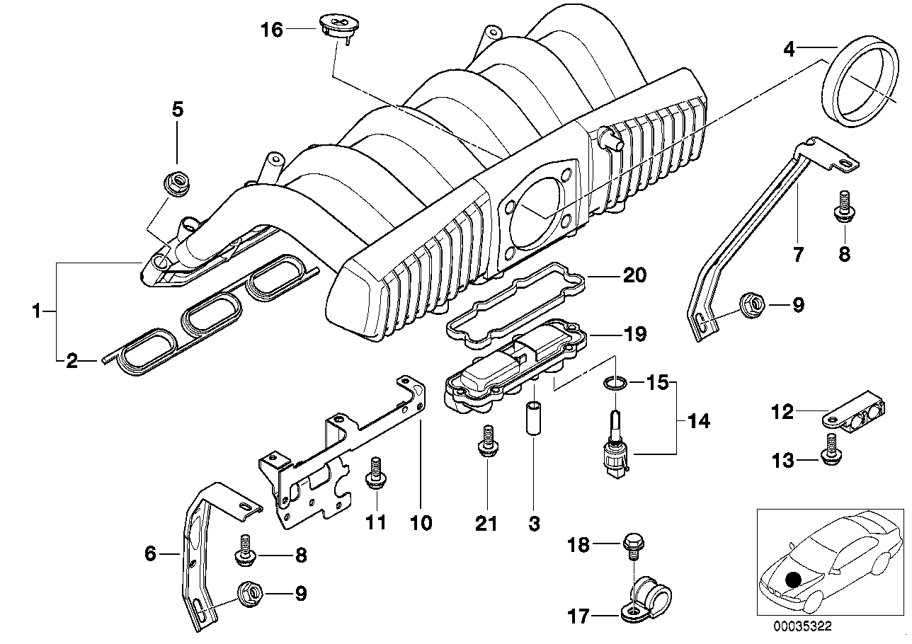 Genuine BMW 11611703782 E36 Front Intake Manifold Support (Inc. 328i, 320i & 323i) | ML Performance EU EU Car Parts